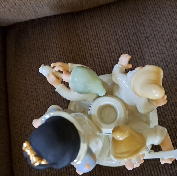 Disney Lenox Large Vintage Snow White & Seven Dwarfs candlestick set Like New - Picture 6 of 13